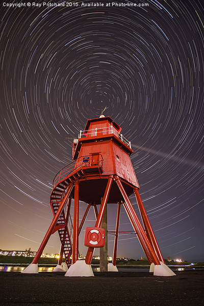   Herd Lighthouse With Star Trails  Picture Board by Ray Pritchard
