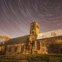 Buy canvas prints of    St Pauls Church with Star Trails by Ray Pritchard