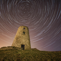 Buy canvas prints of  Cleadon Mill with Star Trails by Ray Pritchard