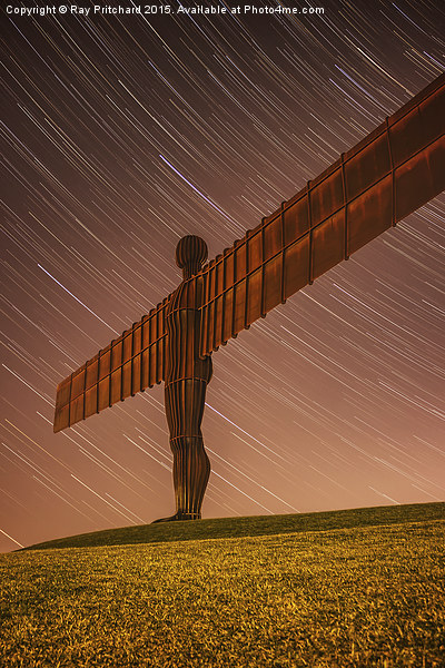  Angel of the North at Night Picture Board by Ray Pritchard