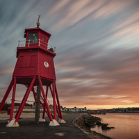 Buy canvas prints of  Sunset At Herd Lighthouse by Ray Pritchard