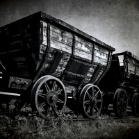 Buy canvas prints of Vintage Coal Wagons by Ray Pritchard