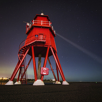 Buy canvas prints of  Herd Lighthouse with the Aurora by Ray Pritchard