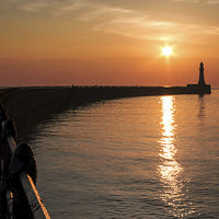 Buy canvas prints of  Roker Pier Sunrise by Ray Pritchard
