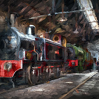 Buy canvas prints of Engine Shed (paint effect) by Ray Pritchard