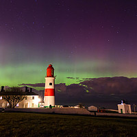 Buy canvas prints of Aurora Borealis at Souter Lighthouse by Ray Pritchard