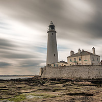 Buy canvas prints of Long Exposure St Marys Lighthouse by Ray Pritchard