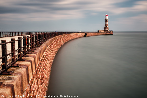 Roker Pier in the Sun Picture Board by Ray Pritchard