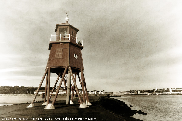 Herd Groyne Lighthouse  Picture Board by Ray Pritchard