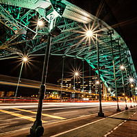 Buy canvas prints of Wearmouth Bridge Light Trails by Ray Pritchard