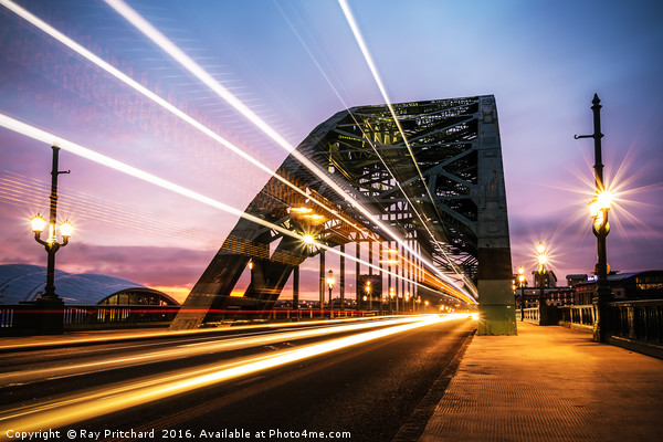 Newcastle Light Trails at Sunrise Picture Board by Ray Pritchard