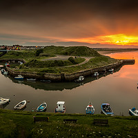Buy canvas prints of Seaton Sluice at Sunset by Ray Pritchard