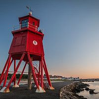 Buy canvas prints of Herd Lighthouse at South Shields  by Ray Pritchard
