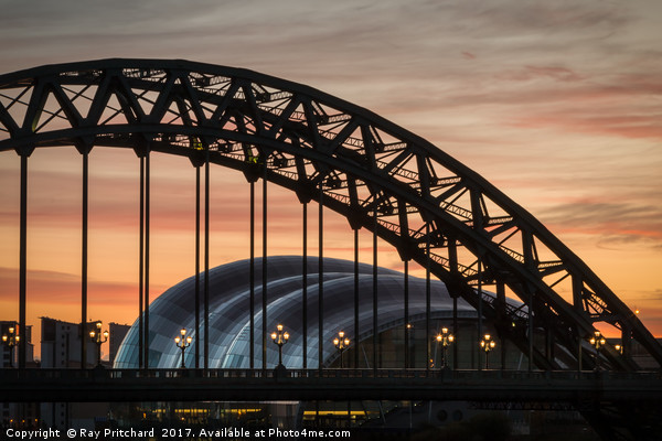 Tyne Bridge Sunrise Picture Board by Ray Pritchard
