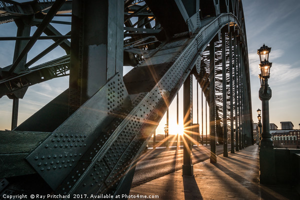 Sun Through the Tyne Bridge Picture Board by Ray Pritchard