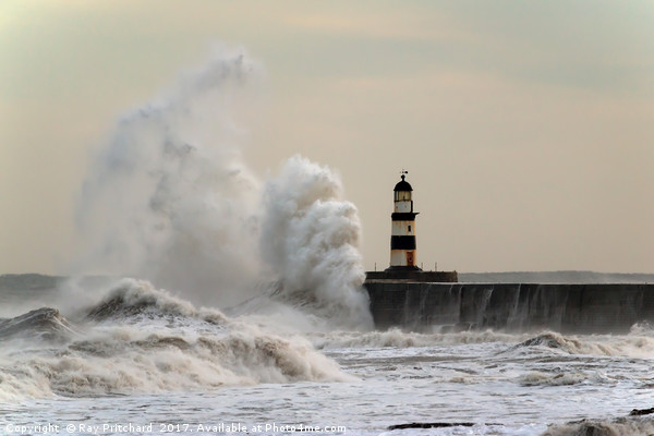 Wave Attack at Seaham Picture Board by Ray Pritchard