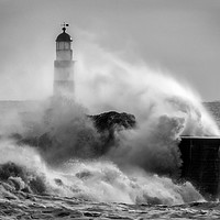 Buy canvas prints of Storm Surge at Seaham by Ray Pritchard