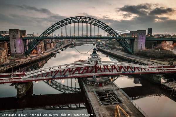 3 Bridges Over the Tyne Picture Board by Ray Pritchard