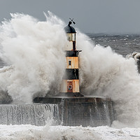 Buy canvas prints of Big Waves at Seaham by Ray Pritchard