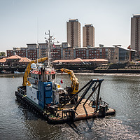 Buy canvas prints of Dredging the River Wear   by Ray Pritchard