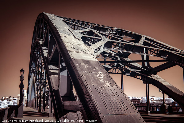 Infrared Tyne Bridge Picture Board by Ray Pritchard