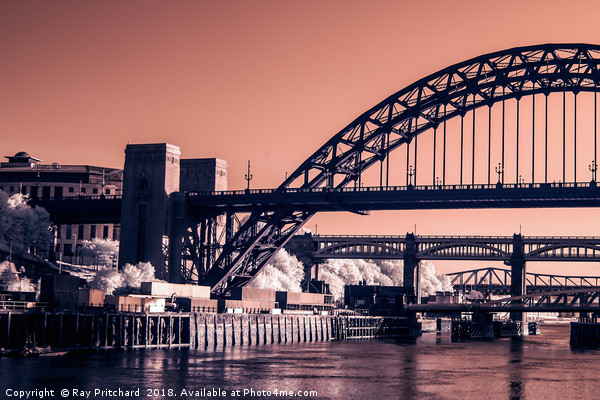 Infrared Tyne Bridge Picture Board by Ray Pritchard