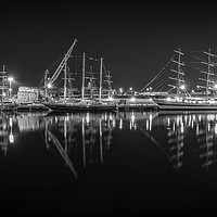 Buy canvas prints of Tall Ships at Night by Ray Pritchard