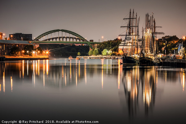 Tall Ships on the River Wear Picture Board by Ray Pritchard