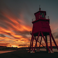 Buy canvas prints of Sunset at Herd Lighthouse by Ray Pritchard