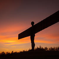 Buy canvas prints of Angel of the North at Sunset by Ray Pritchard