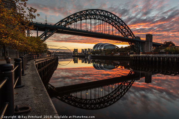 Tyne Bridge Sunrise Reflected  Picture Board by Ray Pritchard