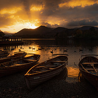 Buy canvas prints of Sunset Over Derwentwater by Ray Pritchard