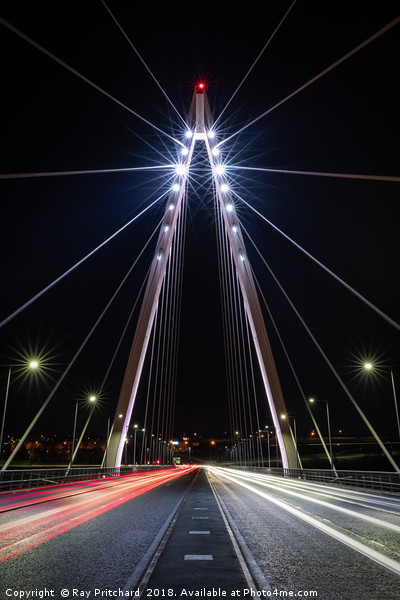 Light Trails at the Northern Spire Picture Board by Ray Pritchard