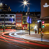 Buy canvas prints of Newcastle Quayside Light Trails by Ray Pritchard