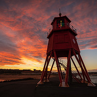 Buy canvas prints of Herd Lighthouse at Sunset by Ray Pritchard