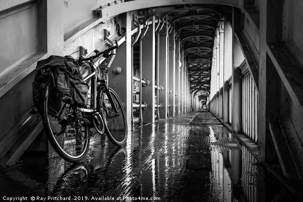 Bike on the High Level Bridge Picture Board by Ray Pritchard