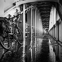 Buy canvas prints of Bike on the High Level Bridge by Ray Pritchard
