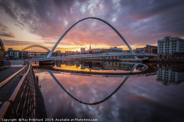 Millennium Bridge from Gateshead Picture Board by Ray Pritchard