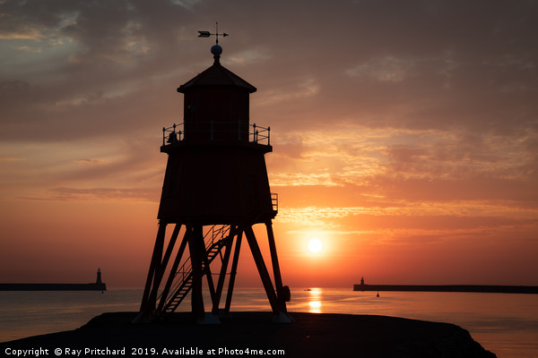 Herd Lighthouse Sunrise Picture Board by Ray Pritchard