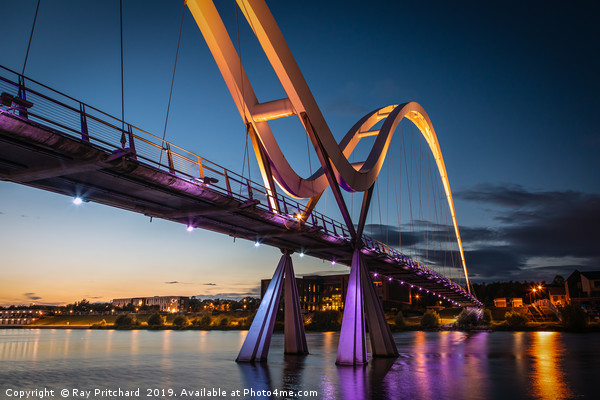 Infinity Bridge at Night Picture Board by Ray Pritchard