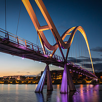 Buy canvas prints of Infinity Bridge at Night by Ray Pritchard