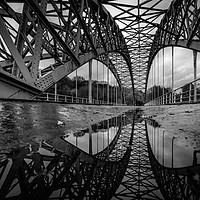 Buy canvas prints of Wylam Bridge in the Rain by Ray Pritchard