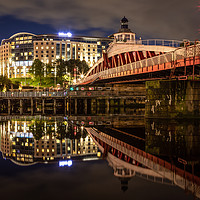 Buy canvas prints of Swing Bridge and the Hilton by Ray Pritchard
