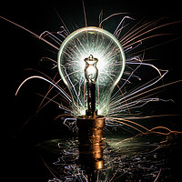 Buy canvas prints of Sparklers and Bulb by Ray Pritchard