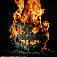 Buy canvas prints of Pumpkin On Fire  by Ray Pritchard