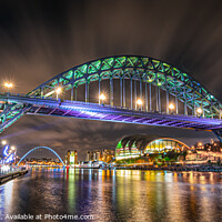 Buy canvas prints of Tyne Bridge at Night by Ray Pritchard
