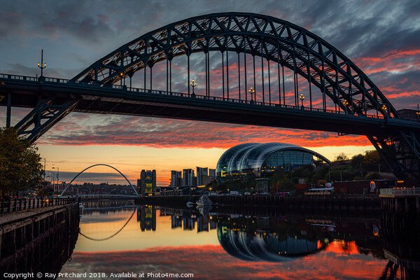 Sunrise Over the Tyne Picture Board by Ray Pritchard