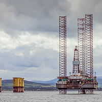 Buy canvas prints of Decommissioned Oil Rigs on the Cromarty Firth by Linda Corcoran LRPS CPAGB