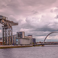 Buy canvas prints of Finnieston Crane and Arc Bridge, Glasgow by Linda Corcoran LRPS CPAGB