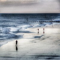 Buy canvas prints of Cromer Beach in Duotone  by Jacqui Farrell